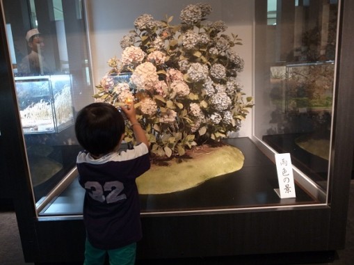 信玄餅で有名な桔梗屋さんにて。この紫陽花、すべてお菓子でできているそうです！